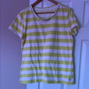 Striped yellow and white Women's Top